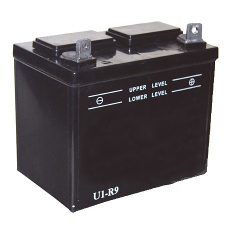 Batterie pour tondeuse autoportée 12V, 24A. L: 195, l: 130, H:185mm, + à droite. (livrée sans acide).