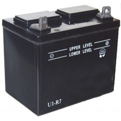 Batterie pour tondeuse autoportée 12V, 18A. L: 195, l: 130, H:185mm, + à droite. (livrée sans acide).