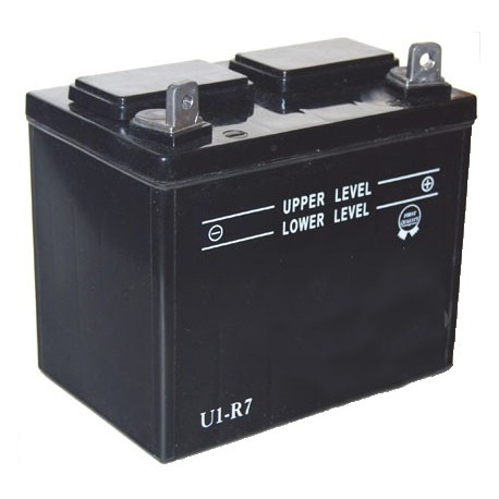 Batterie pour tondeuse autoportée 12V, 18A. L: 195, l: 130, H:185mm, + à droite. (livrée sans acide).
