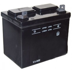 Batterie pour tondeuse autoportée 12V, 32A. L: 196, l: 131, H:184mm, + à droite. (livrée sans acide).