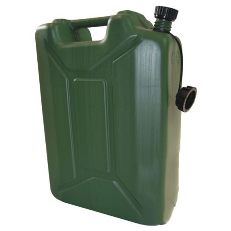 Set de 2x jerrican métallique 20 litres vert armée - convient pour  carburant - essence