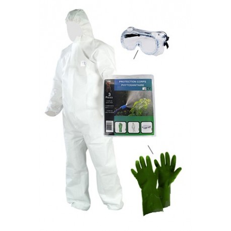 KIT PHYTOSANITAIRE LUNETTES, GANTS ET COMBINAISON XL