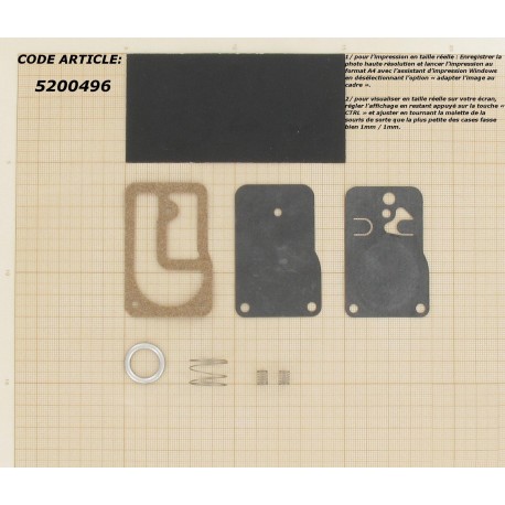 Kit membranes + Joints pour pompe à essence BRIGGS & STRATTON modèles 253700 à 255400 & 400400 à 422700. 16 & 18 ch. TWIN.