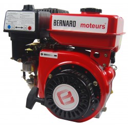 Moteur BERNARD 7ch-OHV 213cc. axe horizontal conique, longueur 54mm. Cône à 20%, sortie italienne type Lombardini.