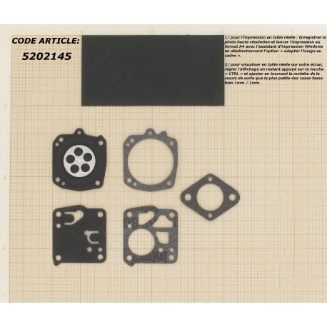 Kit membranes carburateur adaptable pour TILLOTSON.