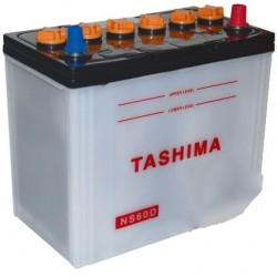 Batterie TASHIMA, sans entretien, pour tondeuse autoportée 12V, 45 Ah, + à droite, bornes étroites type japonaises.