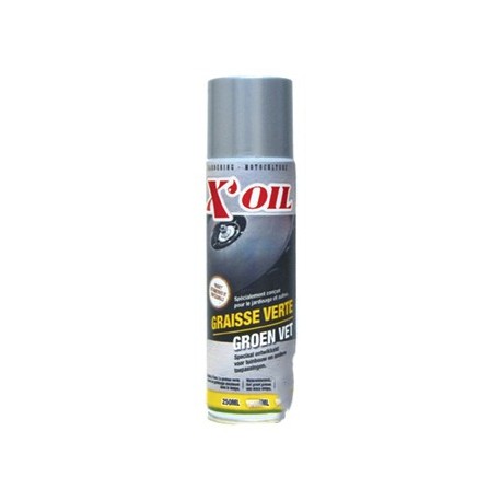 Aérosol X'OIL graisse verte au zinc conçue pour le jardinage. Bombe de 250ml