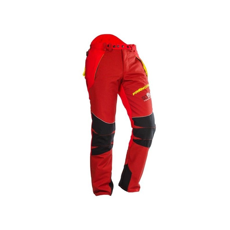 Pantalon anti-coupures Forest rouge et jaune - Kübler