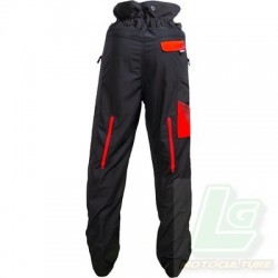 PANTALON OREGON ANTI-COUPURES DE PROTECTION WAIPOUA NOIRE ET ROUGE